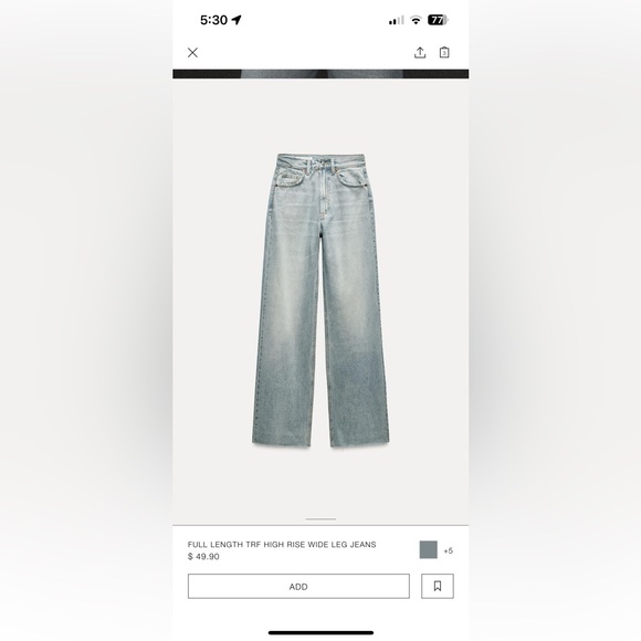 Zara Wide Leg Jeans - Picture 5 of 5